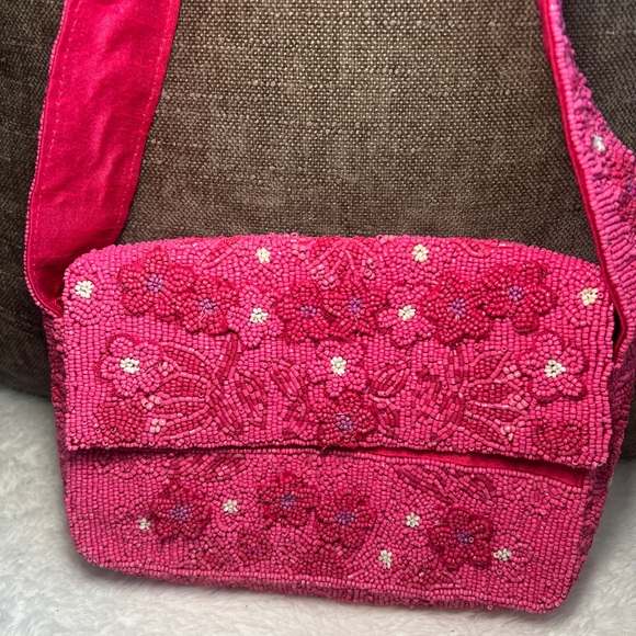 BCBGMaxAzria Pink Beaded Floral Bag - Picture 2 of 11